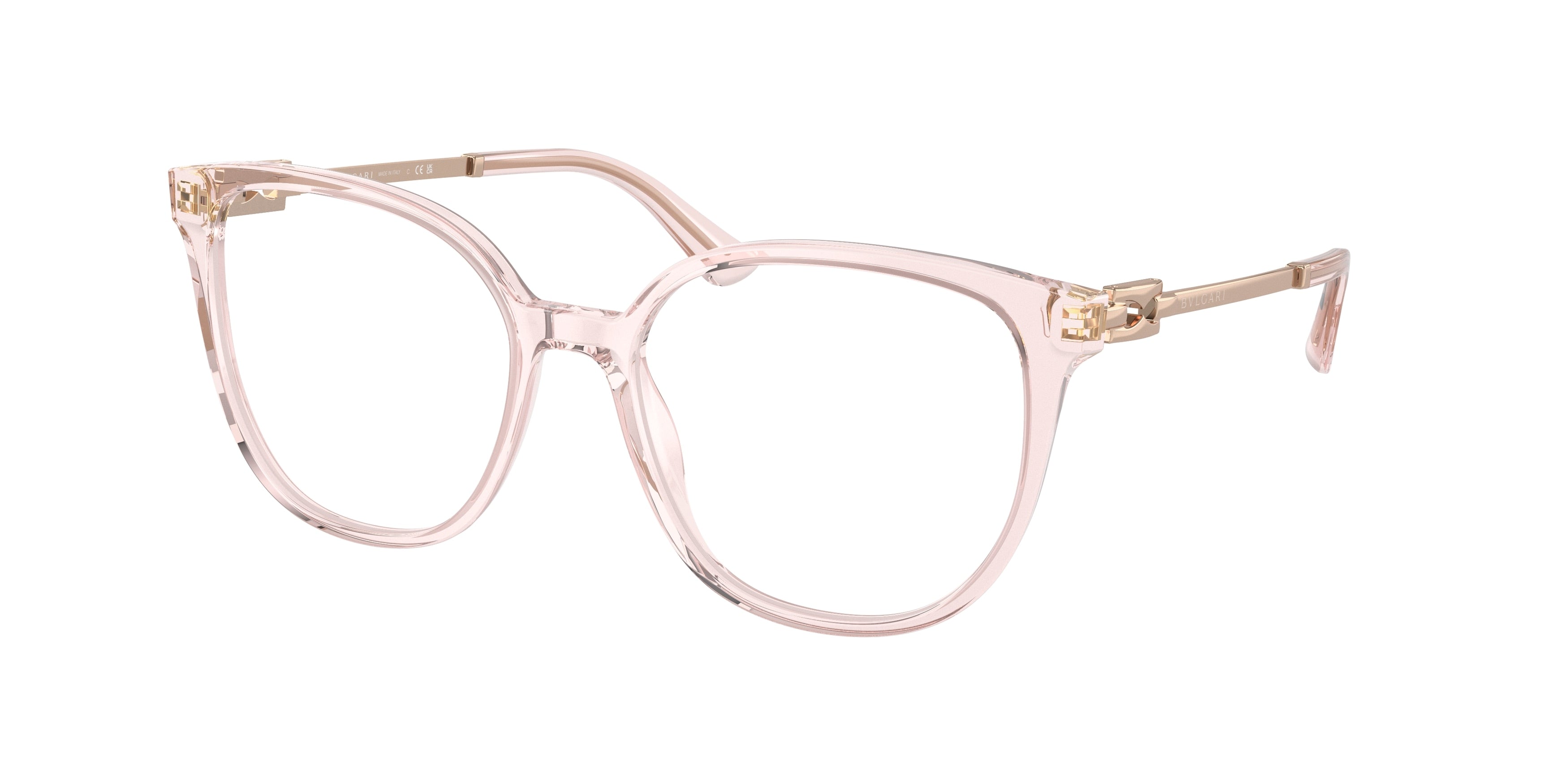 Bvlgari BV4212F Cat Eye Eyeglasses  5470-Transparent Pink 53-145-17 - Color Map Pink