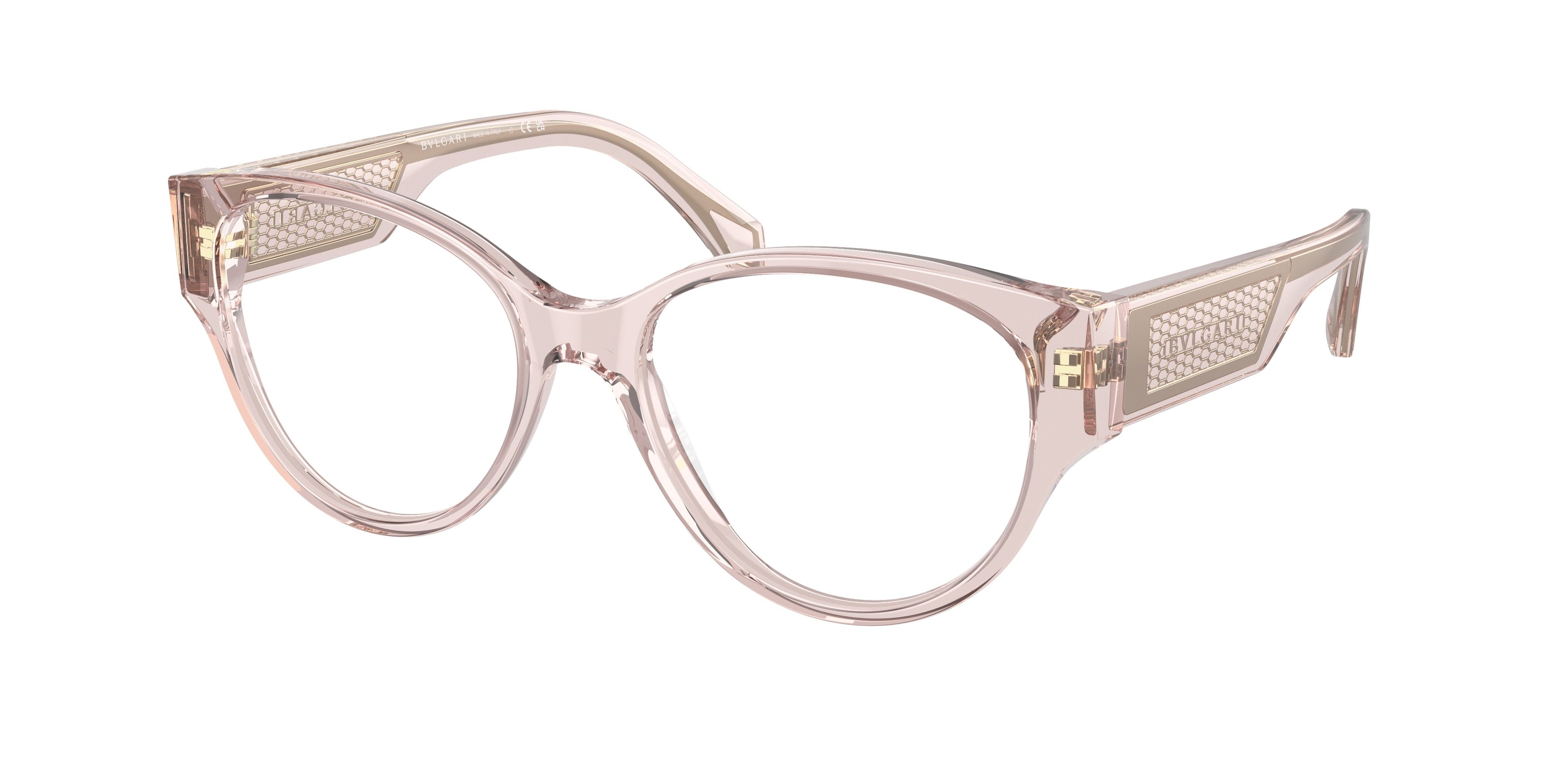 Bvlgari BV4217 Phantos Eyeglasses  5470-Transparent Pink 53-140-17 - Color Map Pink