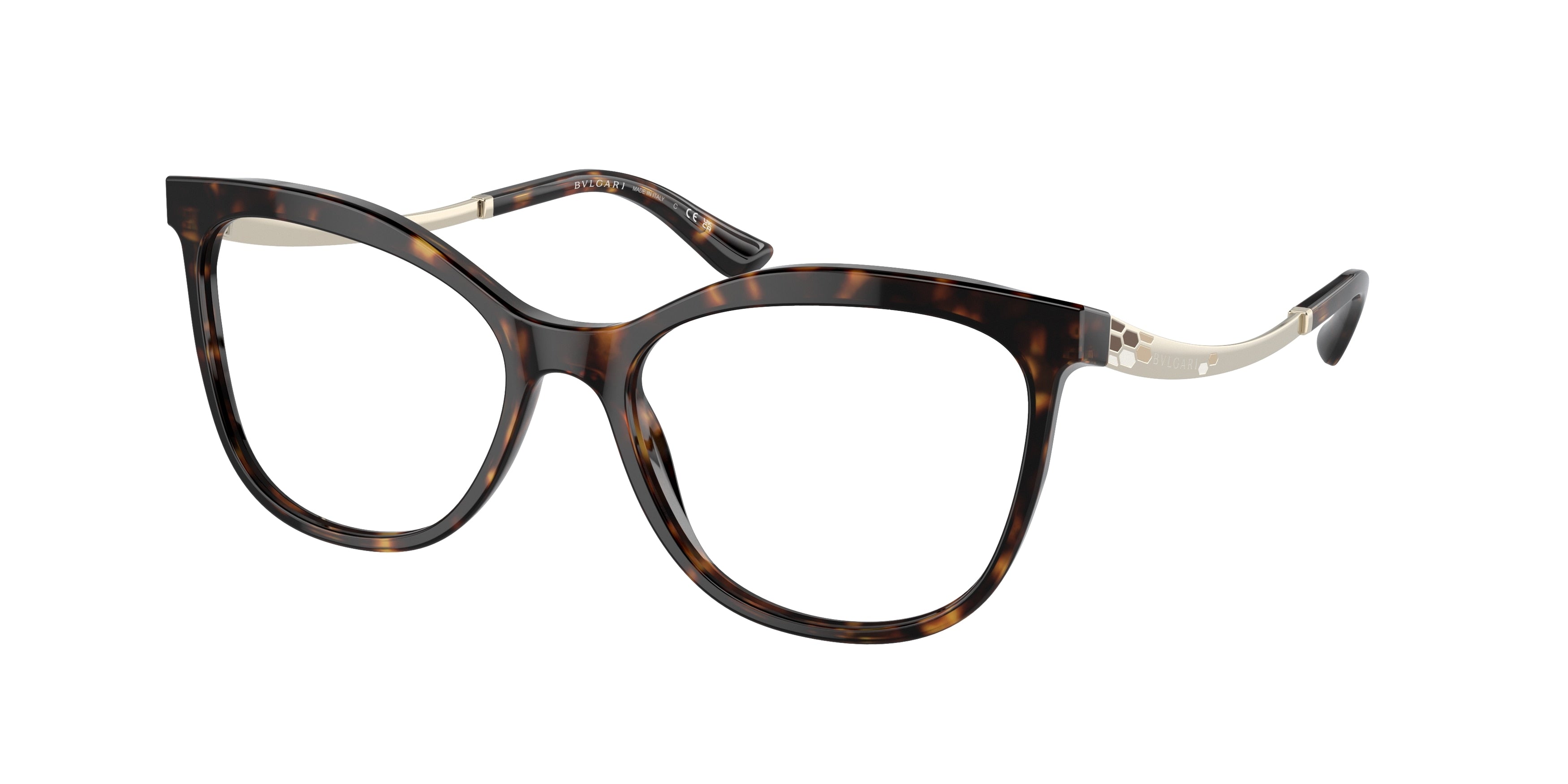 Bvlgari BV4218F Cat Eye Eyeglasses  504-Havana 54-145-17 - Color Map Tortoise