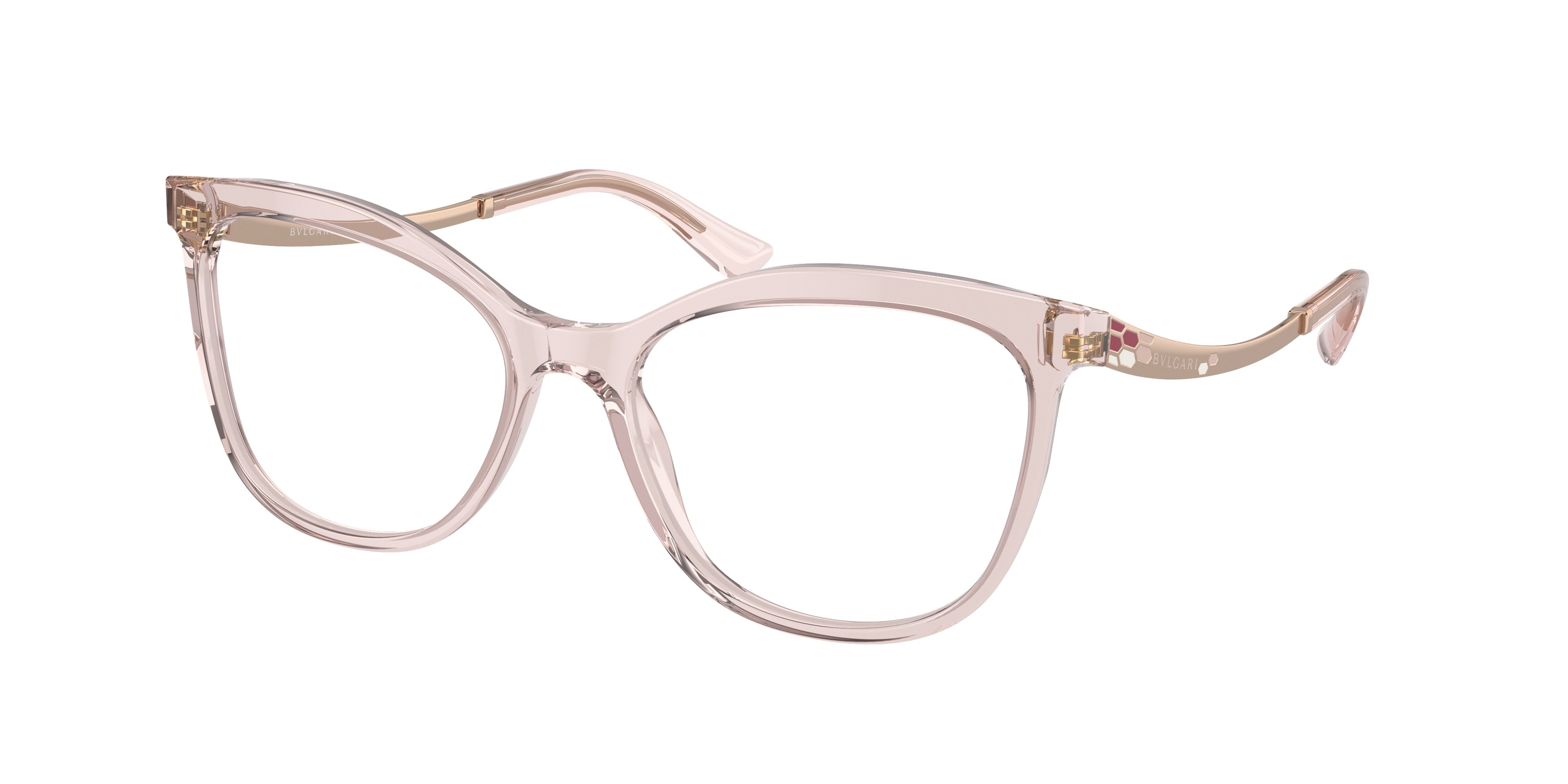 Bvlgari BV4218 Cat Eye Eyeglasses  5470-Transparent Pink 54-140-17 - Color Map Pink