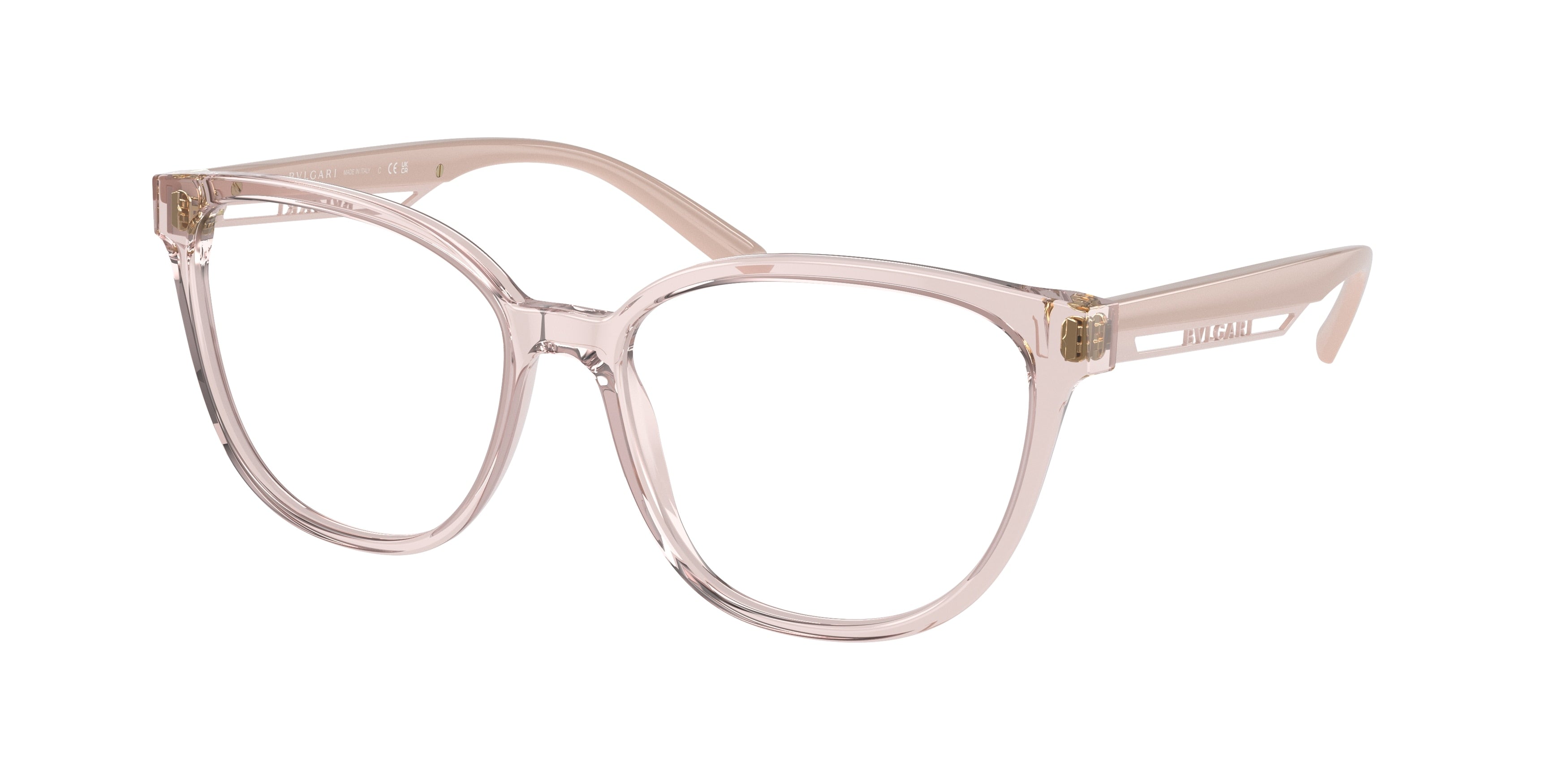 Bvlgari BV4219 Square Eyeglasses  5470-Transparent Pink 55-145-16 - Color Map Pink