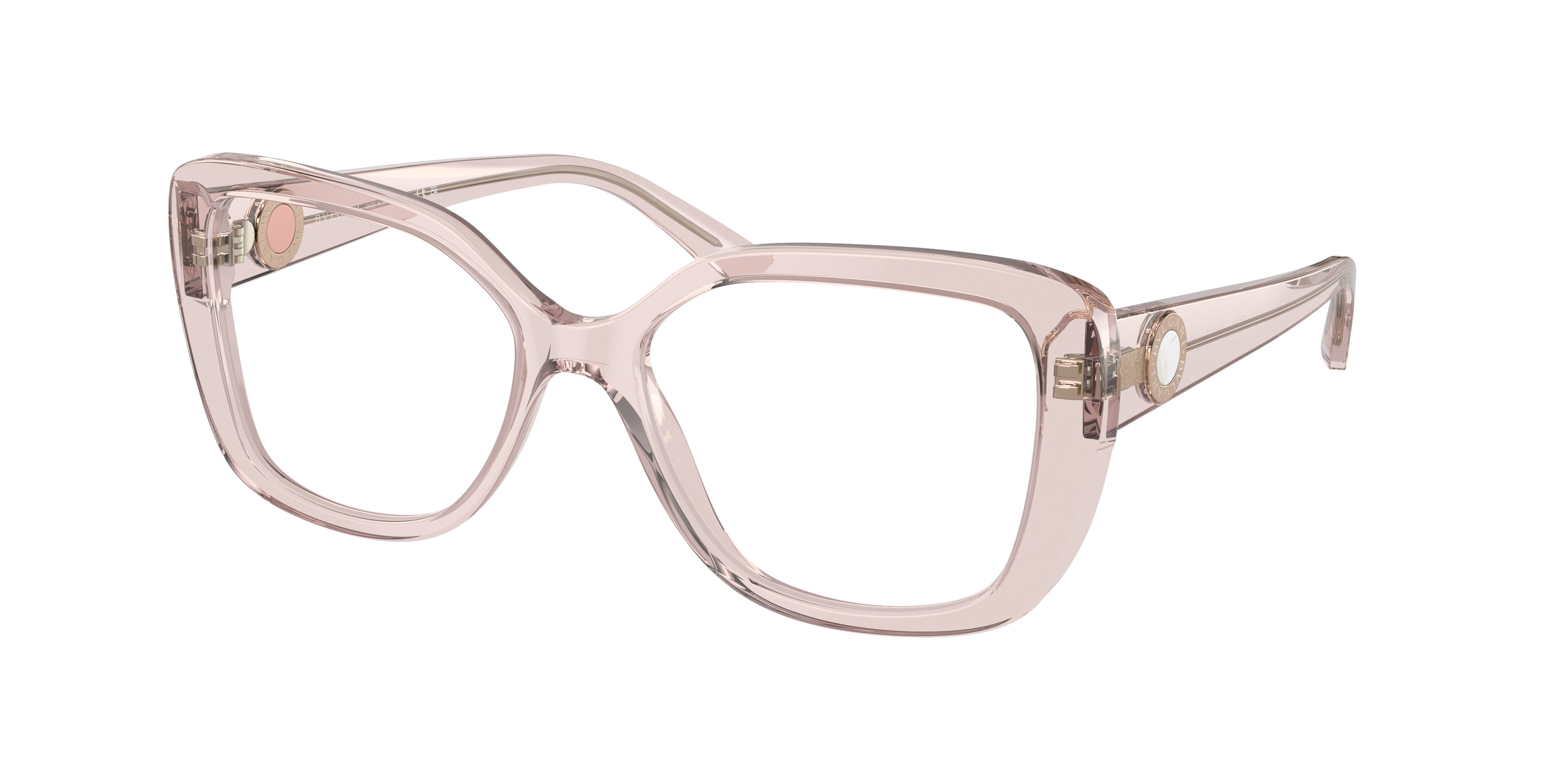 Bvlgari BV4220 Rectangle Eyeglasses  5470-Transparent Pink 54-140-17 - Color Map Pink