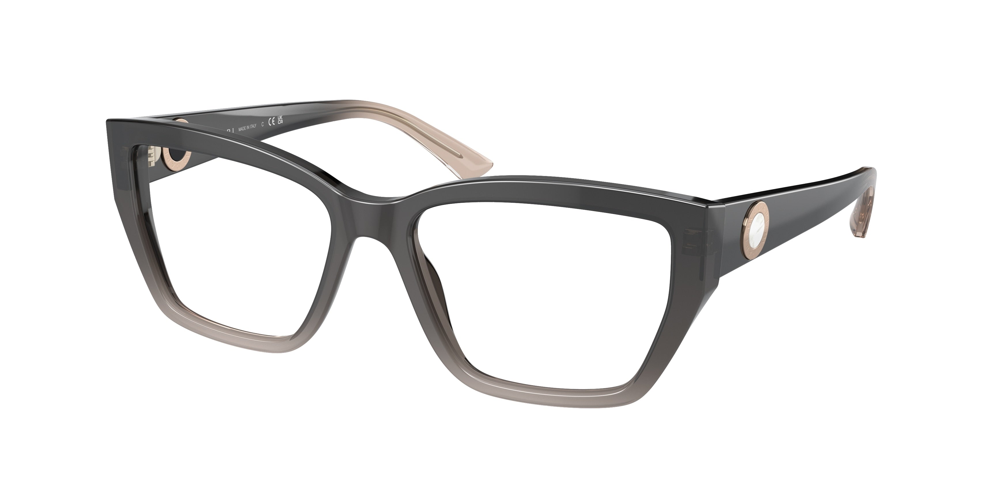 Bvlgari BV4221 Cat Eye Eyeglasses  5450-Black Shading Beige 55-140-17 - Color Map Black