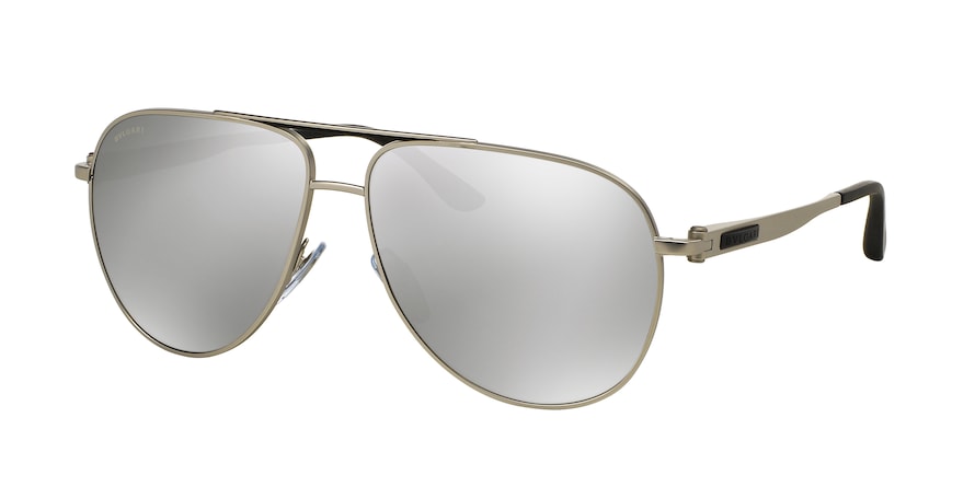 Bvlgari BV5037 Pilot Sunglasses  400/6G-MATTE SILVER 59-13-140 - Color Map silver