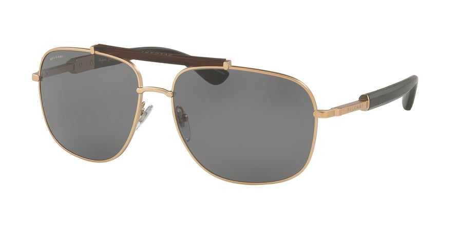 Bvlgari BV5040K Rectangle Sunglasses  200681-MATTE PINK GOLD PLATED 60-15-145 - Color Map gold