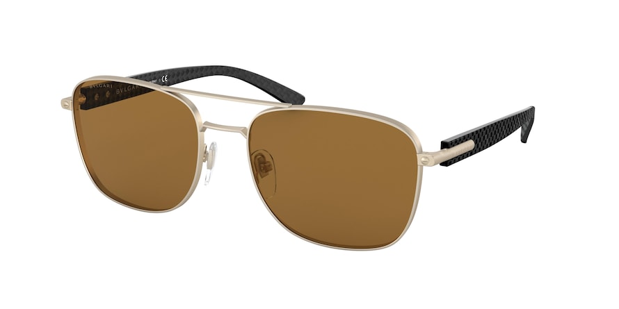 Bvlgari BV5050 Rectangle Sunglasses  202283-MATTE PALE GOLD 57-18-140 - Color Map gold