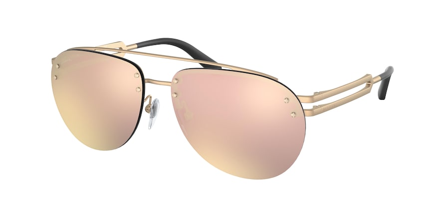 Bvlgari BV5052 Pilot Sunglasses  20134Z-MATTE PINK GOLD 61-14-145 - Color Map gold