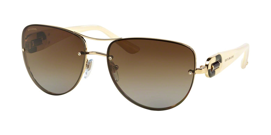Bvlgari BV6053BM Pilot Sunglasses  278/T5-PALE GOLD 60-16-135 - Color Map gold