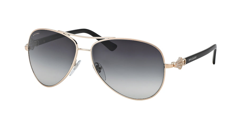 Bvlgari BV6073B Pilot Sunglasses  376/8G-PINK GOLD 59-13-135 - Color Map gold