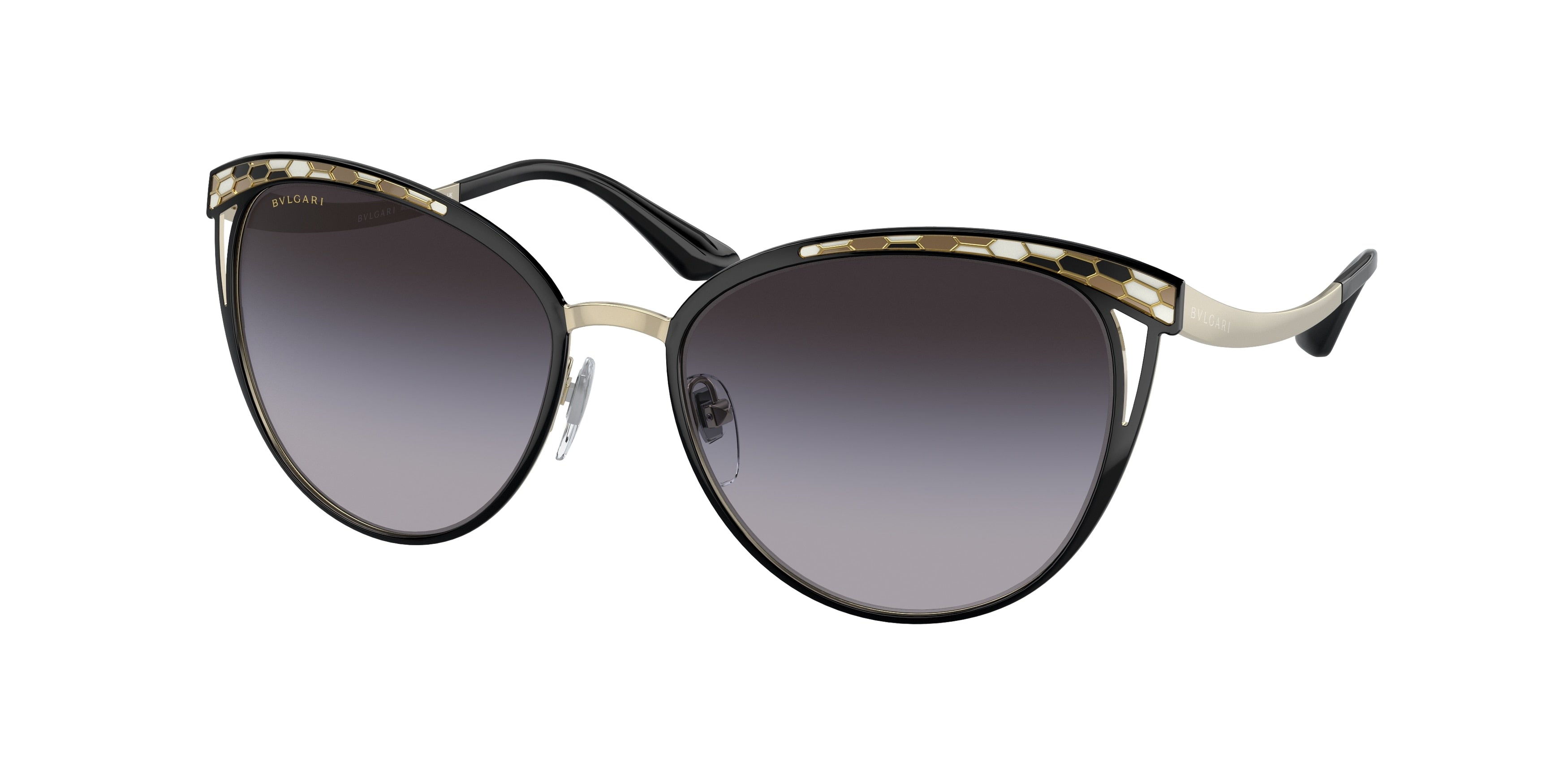 Bvlgari BV6083 Phantos Sunglasses  20188G-Black/Pale Gold 56-140-17 - Color Map Black