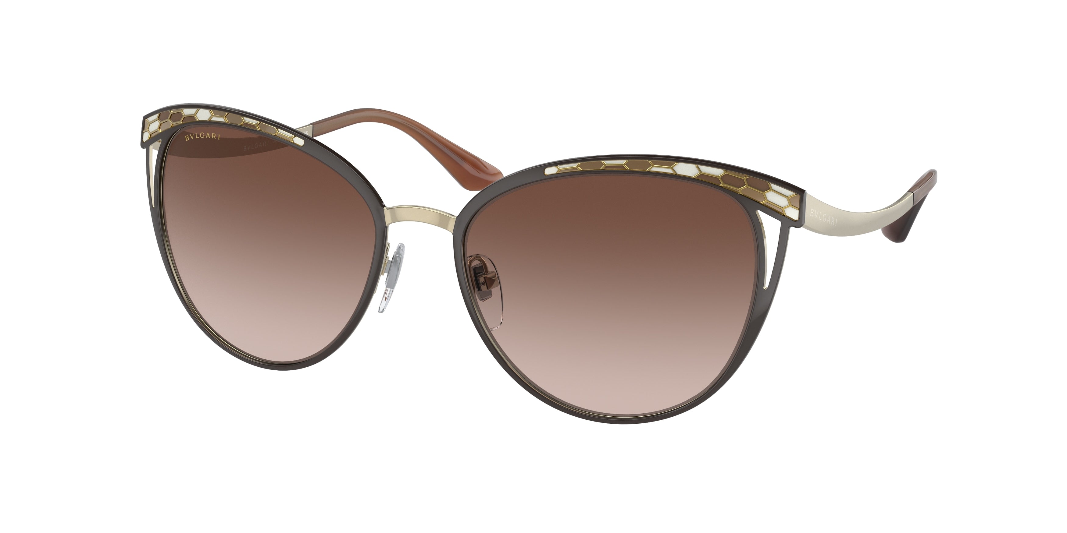 Bvlgari BV6083 Phantos Sunglasses  203013-Brown/Pale Gold 56-140-17 - Color Map Brown