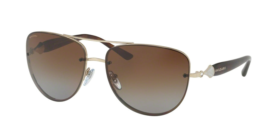 Bvlgari BV6086B Pilot Sunglasses  278/T5-PALE GOLD 60-16-135 - Color Map gold