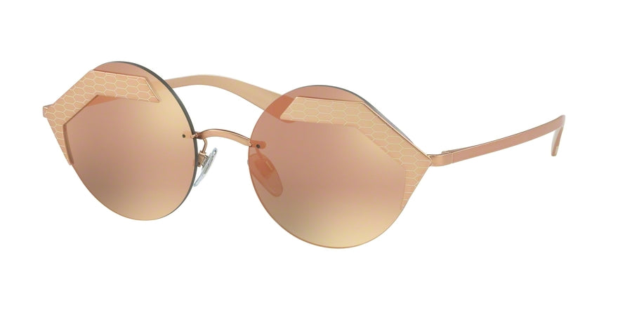 Bvlgari BV6089 Round Sunglasses  20134Z-MATTE PINK GOLD/PINK GOLD 55-18-140 - Color Map gold