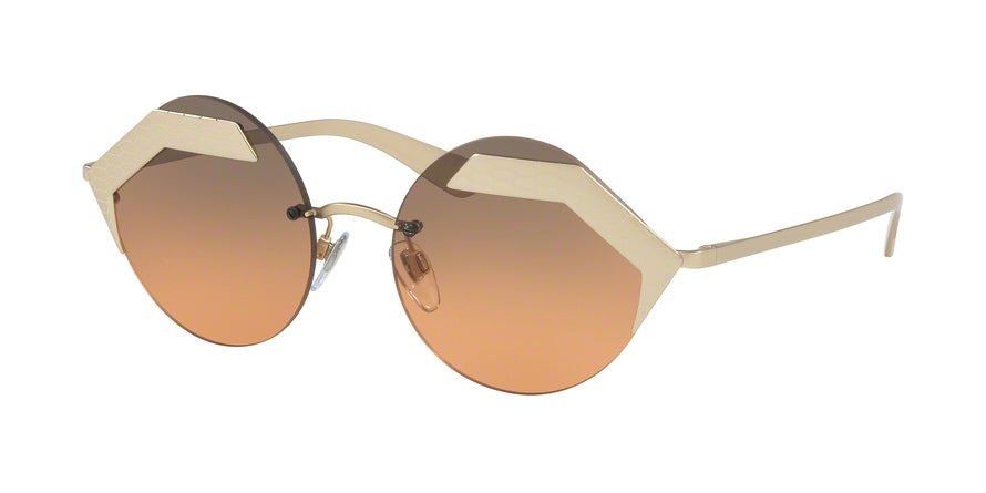 Bvlgari BV6089 Round Sunglasses  202218-MATTE PALE GOLD/PALE GOLD 55-18-140 - Color Map gold