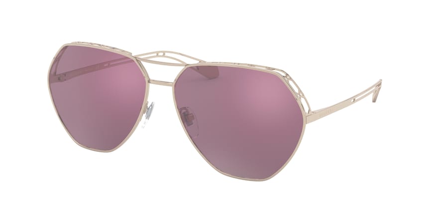 Bvlgari BV6098 Pilot Sunglasses  2014AK-PINK GOLD 61-14-140 - Color Map violet