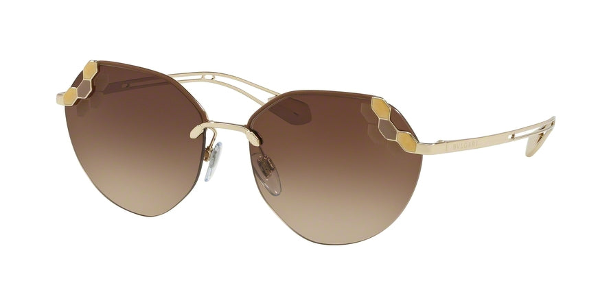 Bvlgari BV6099 Irregular Sunglasses  203613-MATTE TURTLEDOVE/PALE GOLD 57-16-140 - Color Map light brown