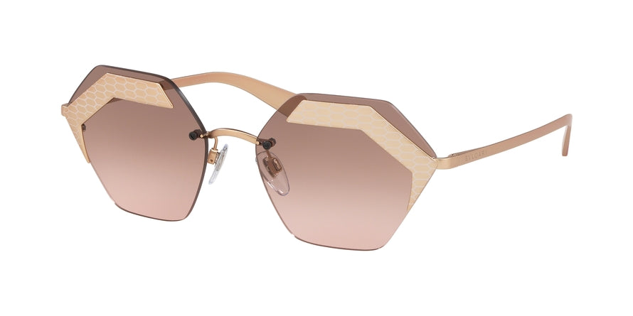 Bvlgari BV6103 Irregular Sunglasses  201314-MT ROSE GOLD/CRYSTAL ROSE 57-17-140 - Color Map gold