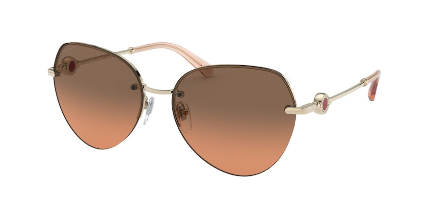 Bvlgari BV6108 Pilot Sunglasses  278/18-PALE GOLD 58-16-140 - Color Map gold