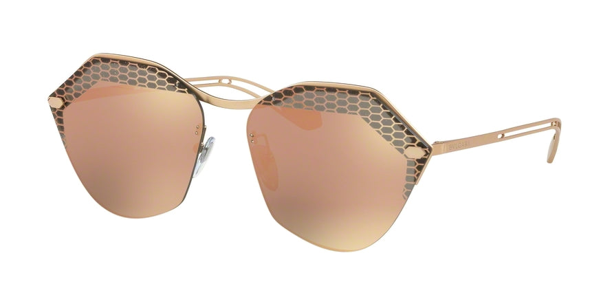 Bvlgari BV6109 Irregular Sunglasses  20134Z-MATTE PINK GOLD 62-16-140 - Color Map gold