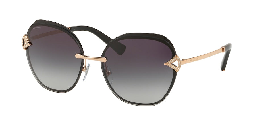 Bvlgari BV6111B Square Sunglasses  20338G-PINK GOLD/BLACK 60-15-135 - Color Map black