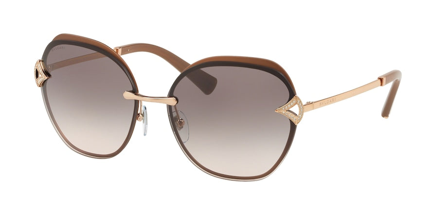 Bvlgari BV6111B Square Sunglasses  20373B-MATTE BROWN 60-15-135 - Color Map bronze/copper