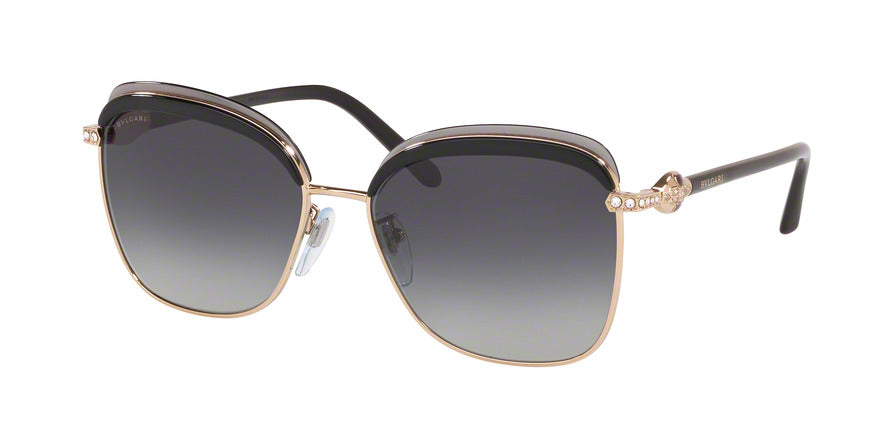 Bvlgari BV6112B Square Sunglasses  20148G-PINK GOLD 57-16-140 - Color Map black