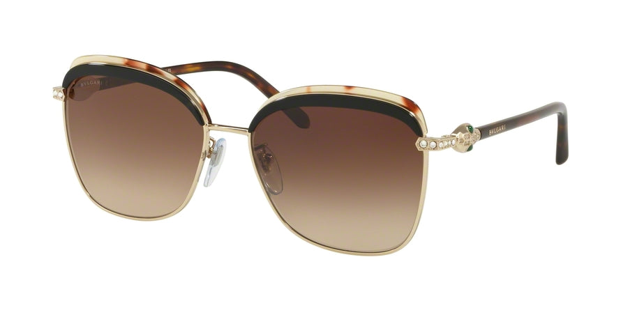 Bvlgari BV6112B Square Sunglasses  278/13-PALE GOLD 57-16-140 - Color Map black