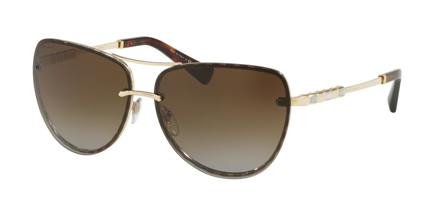 Bvlgari BV6113KB Pilot Sunglasses  2041T5-PALE GOLD PLATED 61-12-140 - Color Map gold