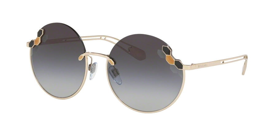 Bvlgari BV6124 Round Sunglasses  278/8G-PALE GOLD 57-18-140 - Color Map gold