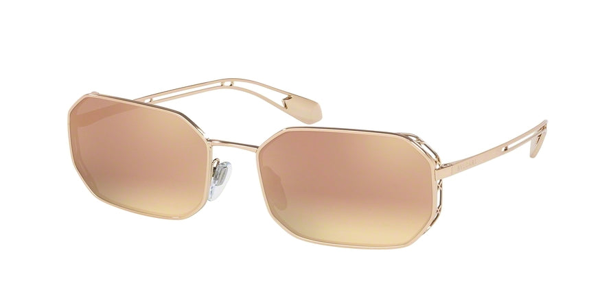 Bvlgari BV6125 Irregular Sunglasses  20144Z-PINK GOLD 57-18-140 - Color Map gold