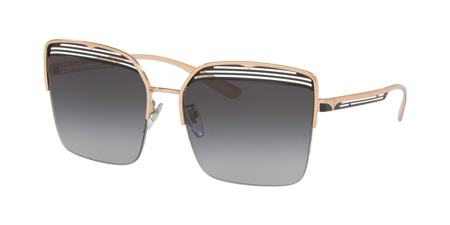 Bvlgari BV6126 Square Sunglasses  20338G-PINK GOLD/BLACK 59-17-140 - Color Map black