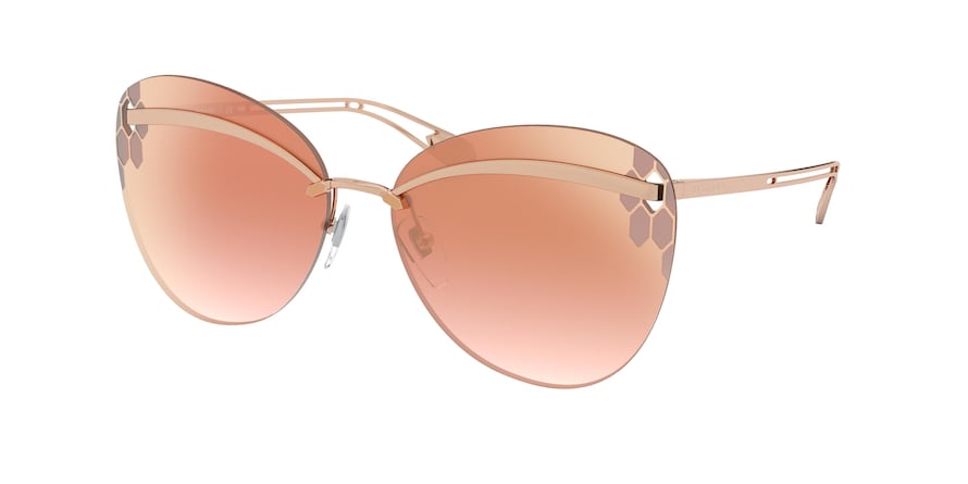 Bvlgari BV6130 Butterfly Sunglasses  20146F-PINK GOLD 61-15-140 - Color Map gold
