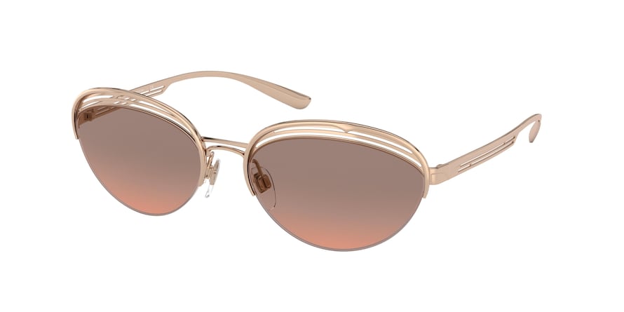 Bvlgari BV6131 Oval Sunglasses  201418-PINK GOLD 58-17-140 - Color Map gold