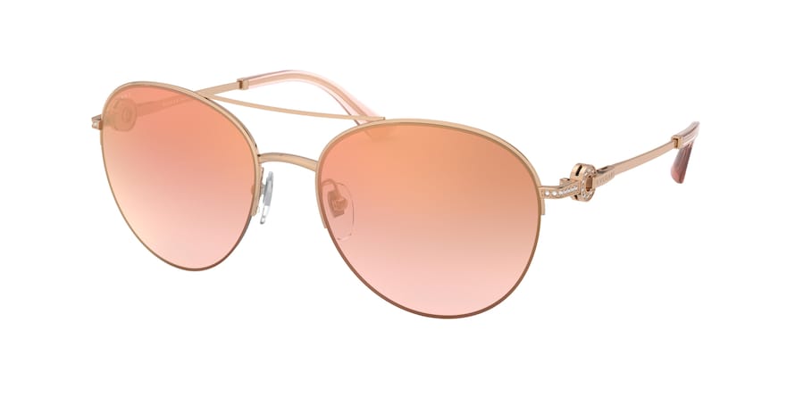 Bvlgari BV6132B Pilot Sunglasses  20146F-PINK GOLD 57-18-140 - Color Map gold