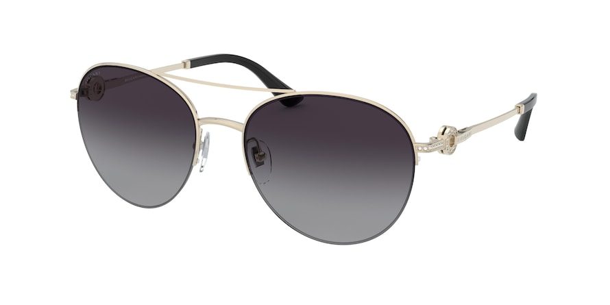 Bvlgari BV6132B Pilot Sunglasses  278/8G-PALE GOLD 57-18-140 - Color Map gold