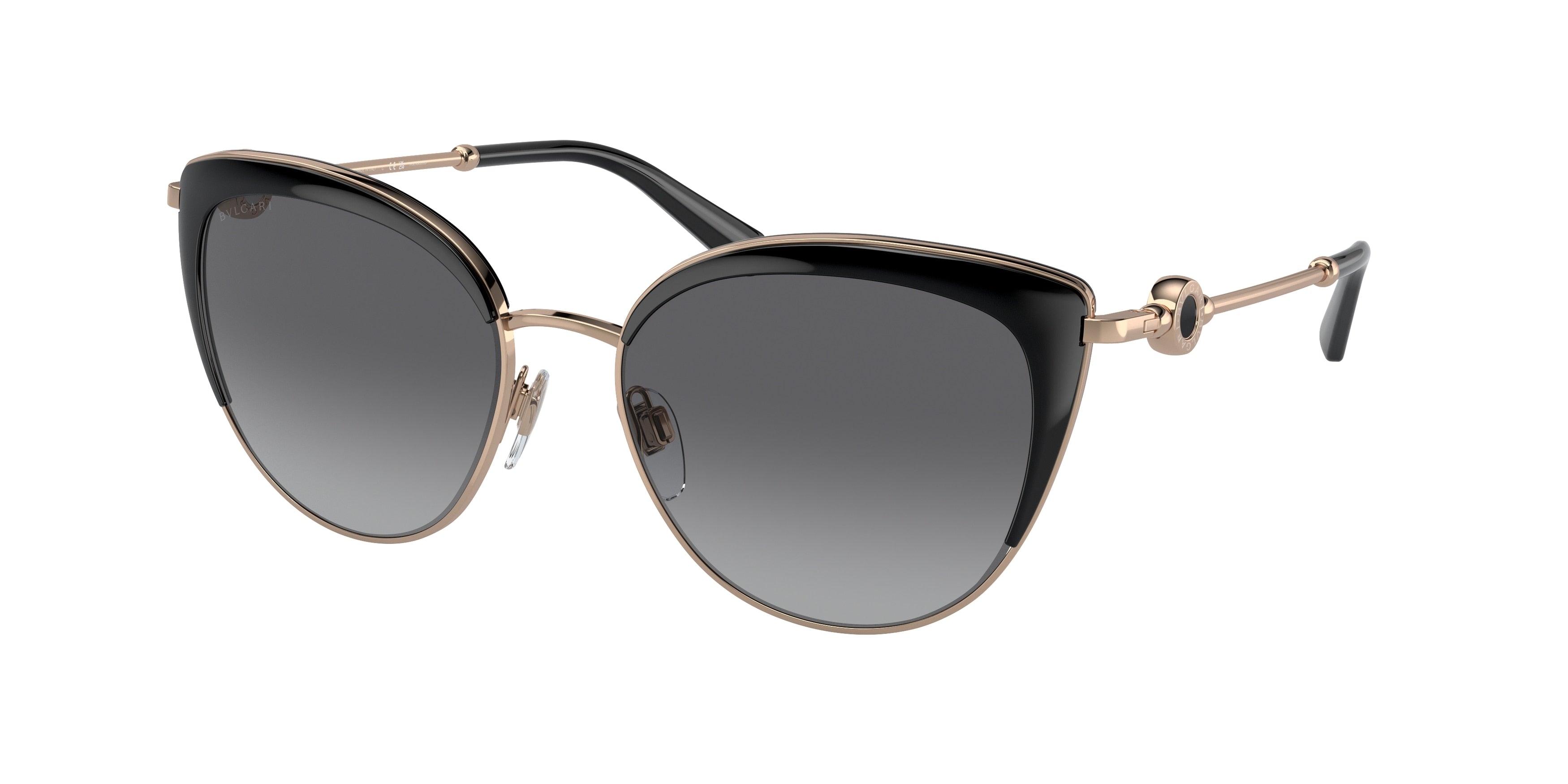 Bvlgari BV6133 Cat Eye Sunglasses  2014T3-Pink Gold/Black 55-140-17 - Color Map Pink