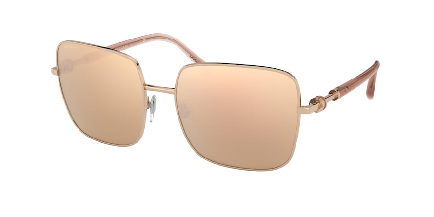 Bvlgari BV6134 Square Sunglasses  20144Z-PINK GOLD 58-17-140 - Color Map gold