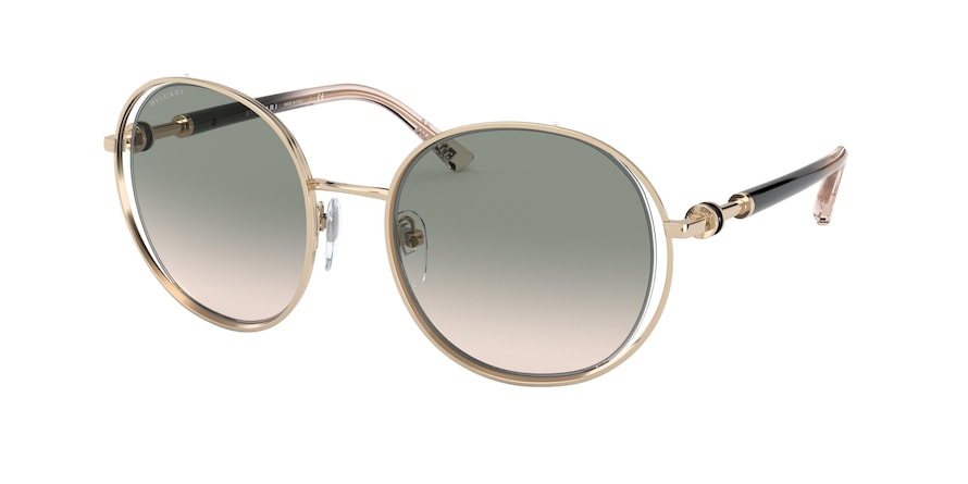 Bvlgari BV6135 Round Sunglasses  20142C-PINK GOLD 55-20-140 - Color Map gold