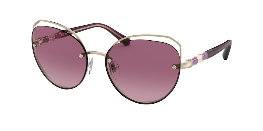 Bvlgari BV6136B Cat Eye Sunglasses  20147W-PINK GOLD 59-16-140 - Color Map gold