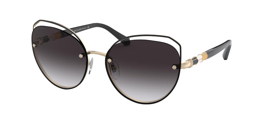 Bvlgari BV6136B Cat Eye Sunglasses  20338G-BLACK/PINK GOLD 59-16-140 - Color Map black