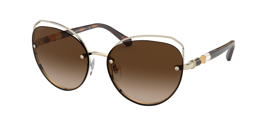 Bvlgari BV6136B Cat Eye Sunglasses  278/13-PALE GOLD 59-16-140 - Color Map gold