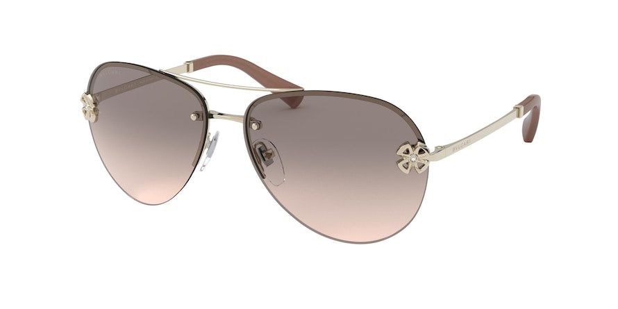 Bvlgari BV6137B Pilot Sunglasses  278/3B-PALE GOLD 60-14-135 - Color Map gold