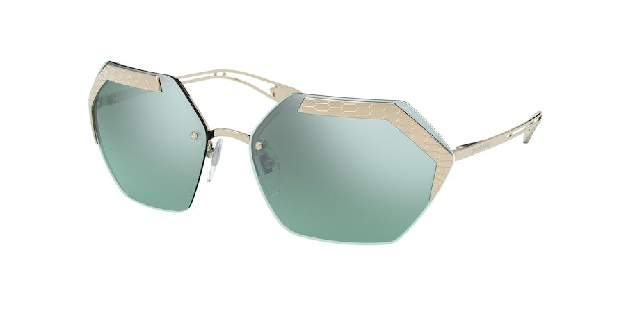 Bvlgari BV6140 Irregular Sunglasses  20229C-PALE GOLD 66-16-125 - Color Map gold