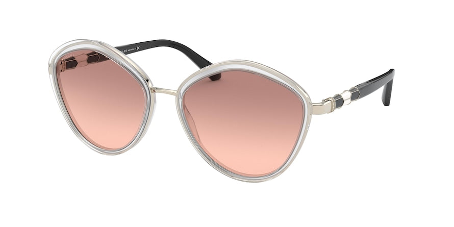 Bvlgari BV6143B Irregular Sunglasses  278/13-PALE GOLD/TOP CRYST ON MILKY W 56-17-140 - Color Map ivory