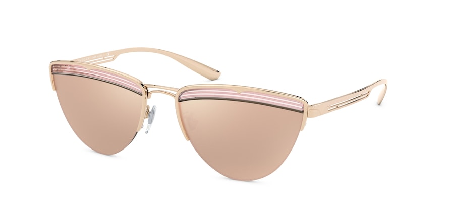 Bvlgari BV6145 Irregular Sunglasses  20144Z-PINK GOLD 57-18-140 - Color Map gold