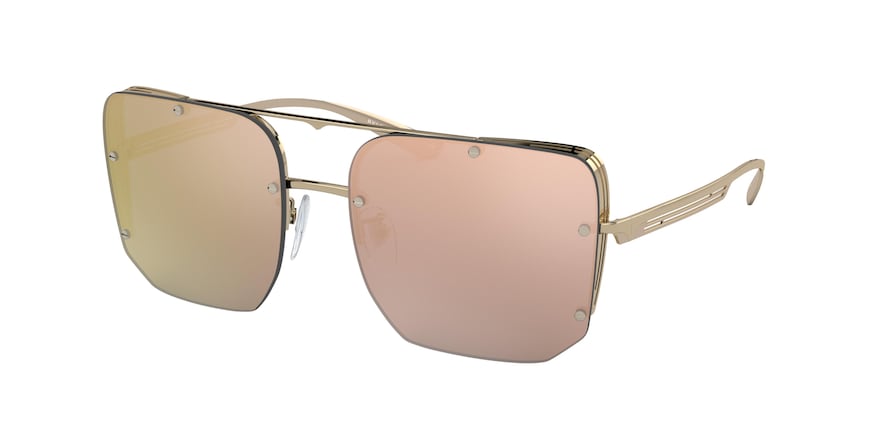 Bvlgari BV6146 Square Sunglasses  20144Z-PINK GOLD 57-17-140 - Color Map gold