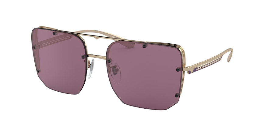 Bvlgari BV6146 Square Sunglasses  2014AK-PINK  GOLD 57-17-140 - Color Map gold