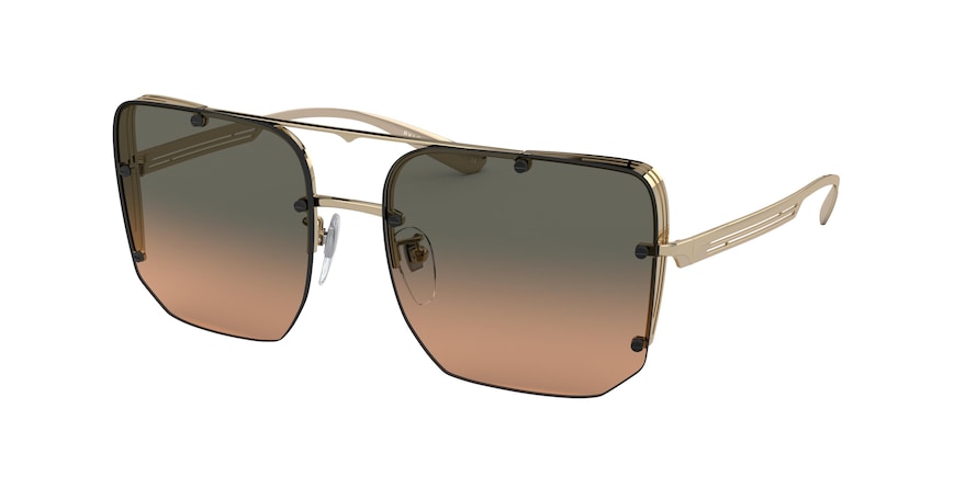 Bvlgari BV6146 Square Sunglasses  278/18-PALE GOLD 57-17-140 - Color Map gold