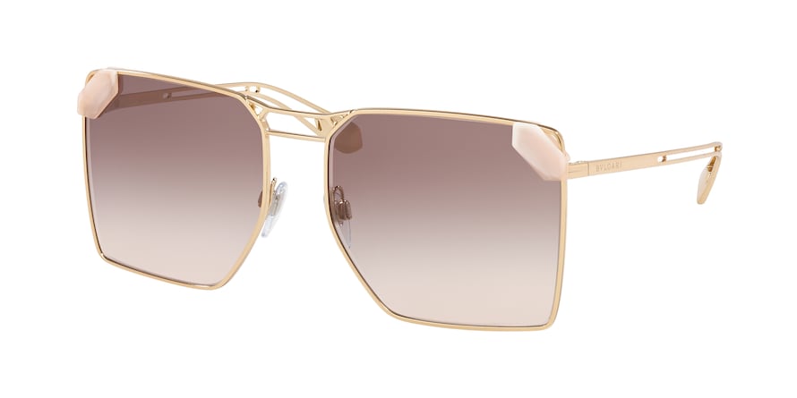 Bvlgari BV6147 Square Sunglasses  20143B-PINK GOLD 57-17-140 - Color Map gold