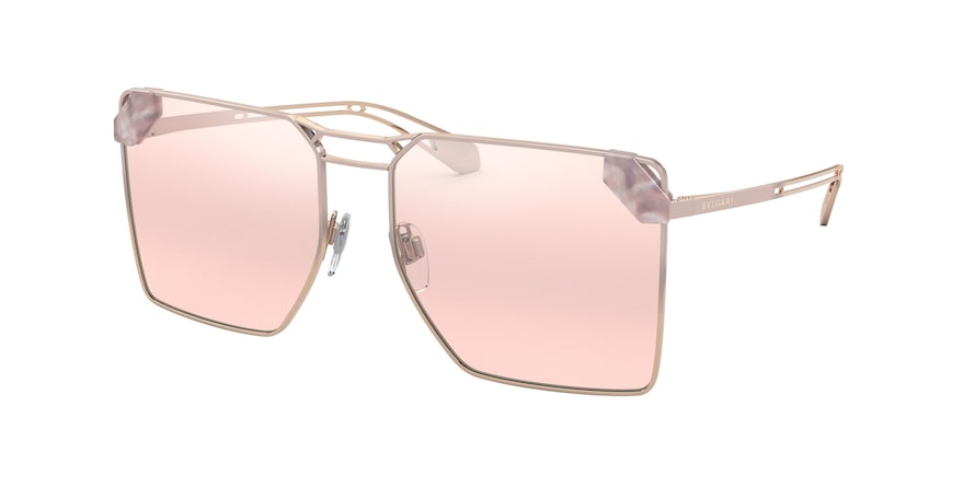 Bvlgari BV6147 Square Sunglasses  20147E-PINK GOLD/GRADIENT PINK 57-17-140 - Color Map gold